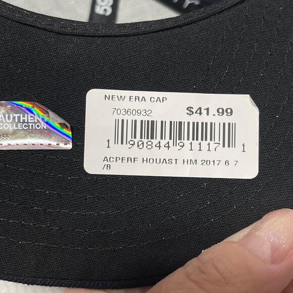 Houston Astros Baseball Hat New Era 59Fifty Navy Blue Fitted 6 7/8 On Field MLB - Picture 6 of 8